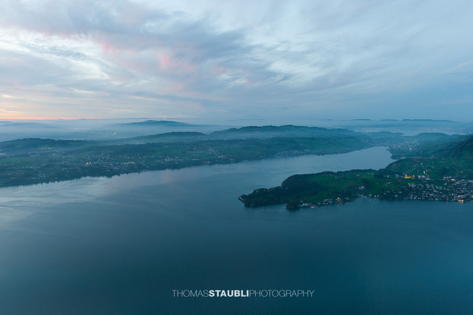 Blick vom Bürgenstock Richtung Meggen, Küssnacht am Rigi und Weggis