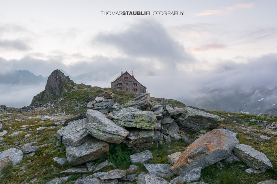 Morgendämmerung auf der Rotondohütte