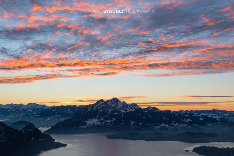 Abendrot über der Zentralschweiz