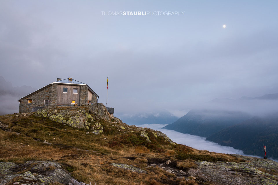 Abenddämmerung auf der Sewenhütte
