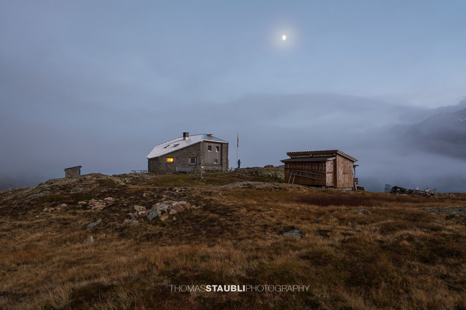 Abenddämmerung auf der Sewenhütte