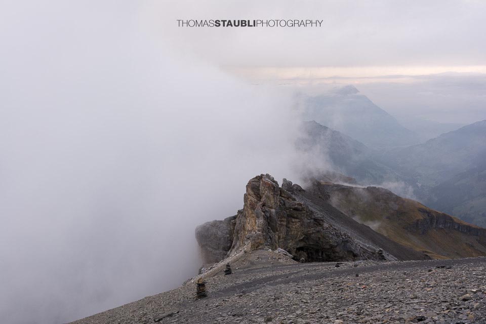 Nebel auf der Blüemlisalphütte
