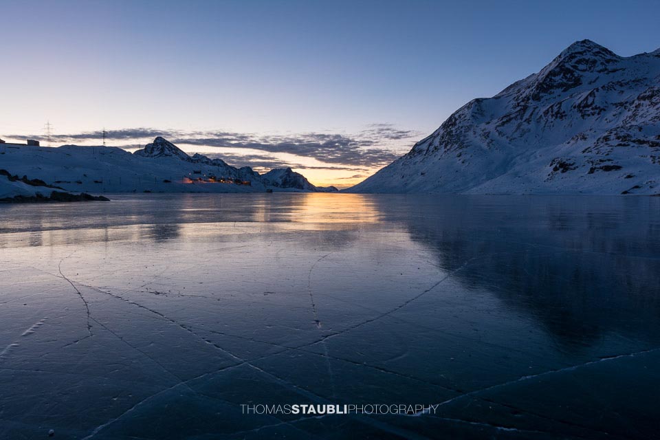 Schwarzeis auf dem Lago Bianco