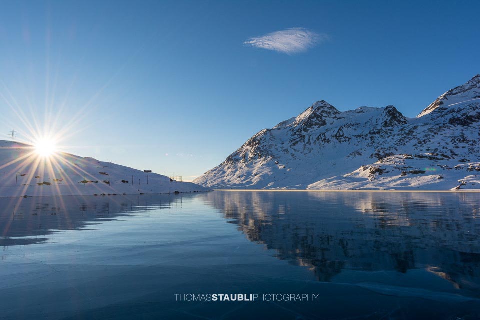 Schwarzeis auf dem Lago Bianco