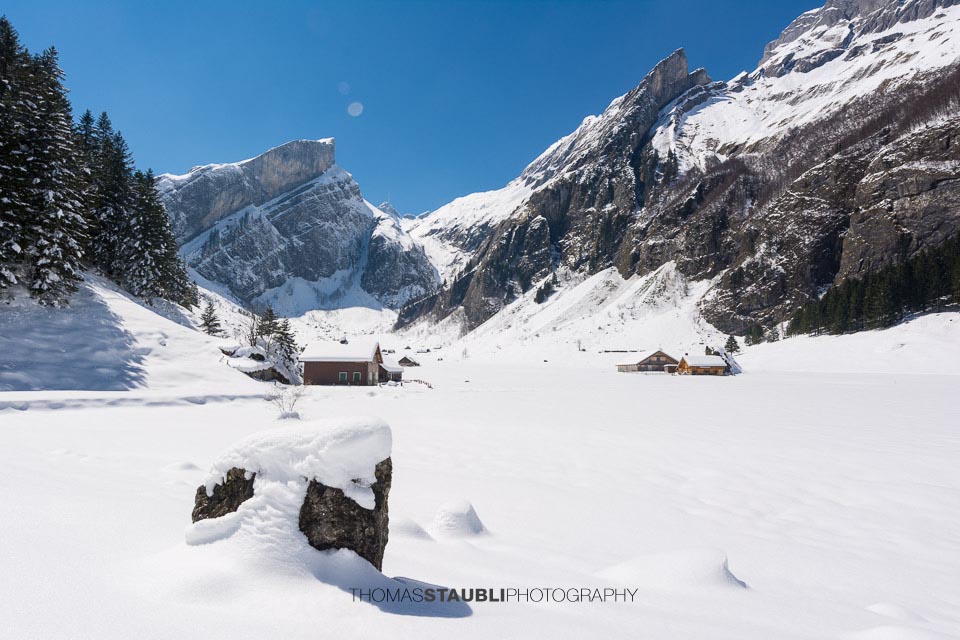 Verschneite und verlassene Seealp