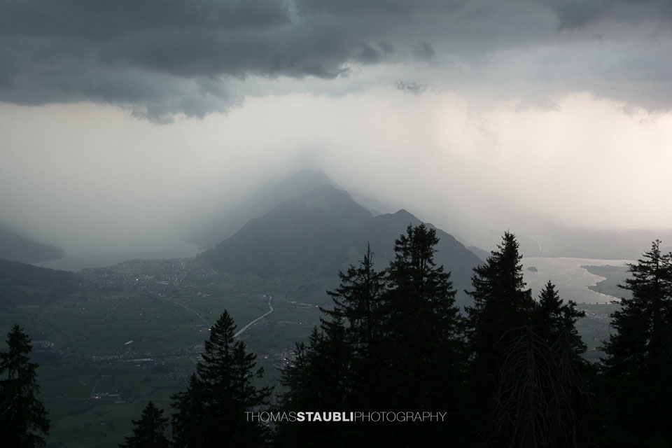 Heftiges Gewitter über der Zentralschweiz