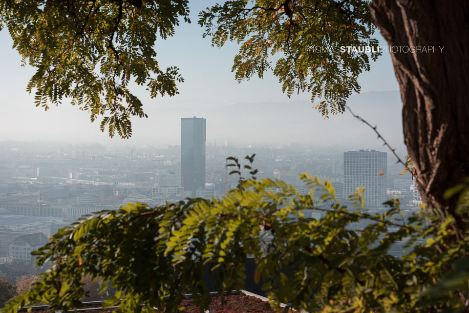 Nebel über Zürich und dem Prime Tower