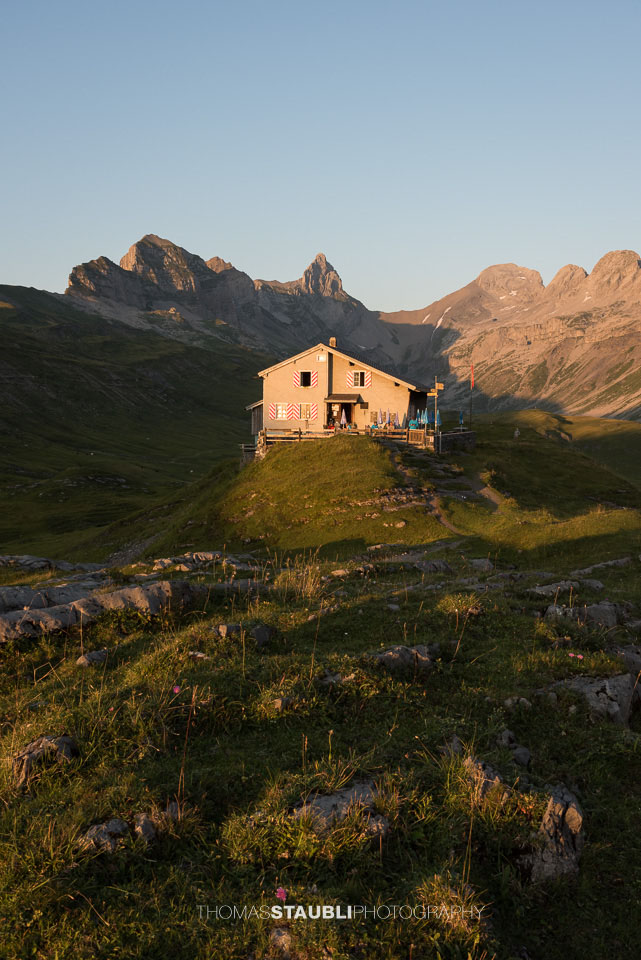 Die letzten Sonnenstrahlen auf der Galttalphütte