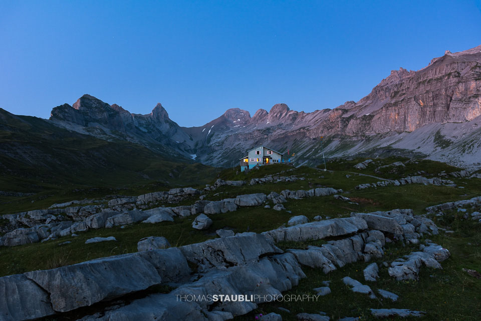 Abenddämmerung über der Glattalphütte