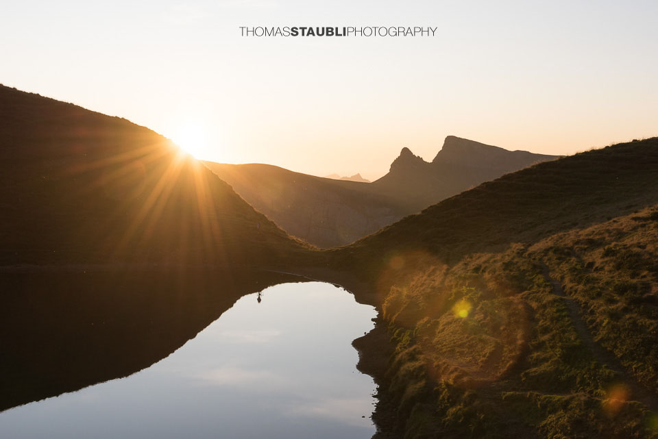 Die letzten Sonnenstrahlen über dem Sihlseeli