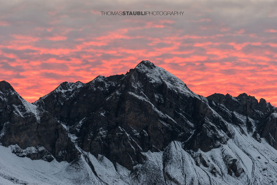 Abendrot über dem Hochstollen