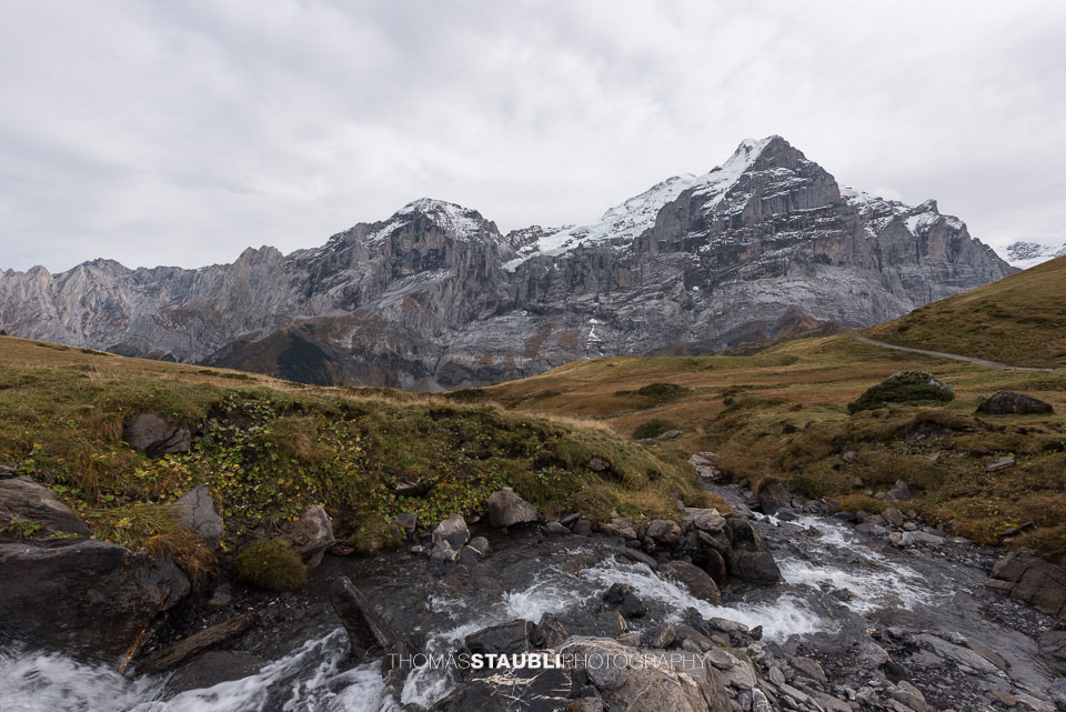 Blick zum Wellhorn und Wetterhorn
