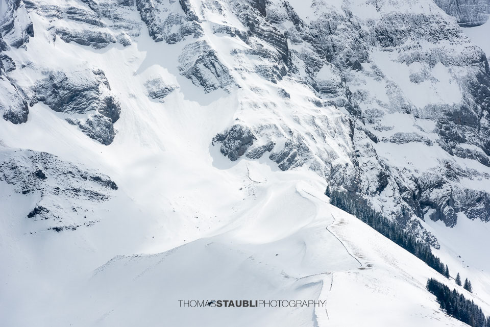 verschneites Säntismassiv