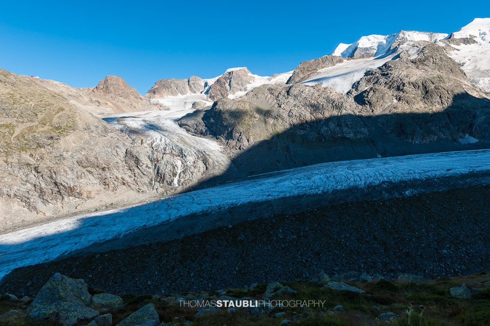 Die Berninagruppe im Abendlicht
