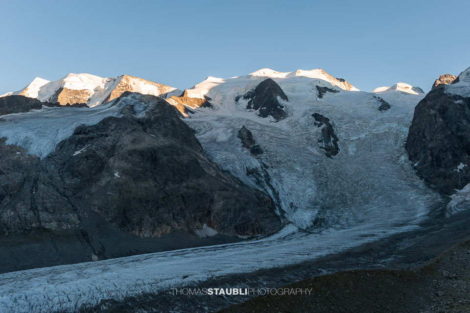 Die Berninagruppe im Abendlicht