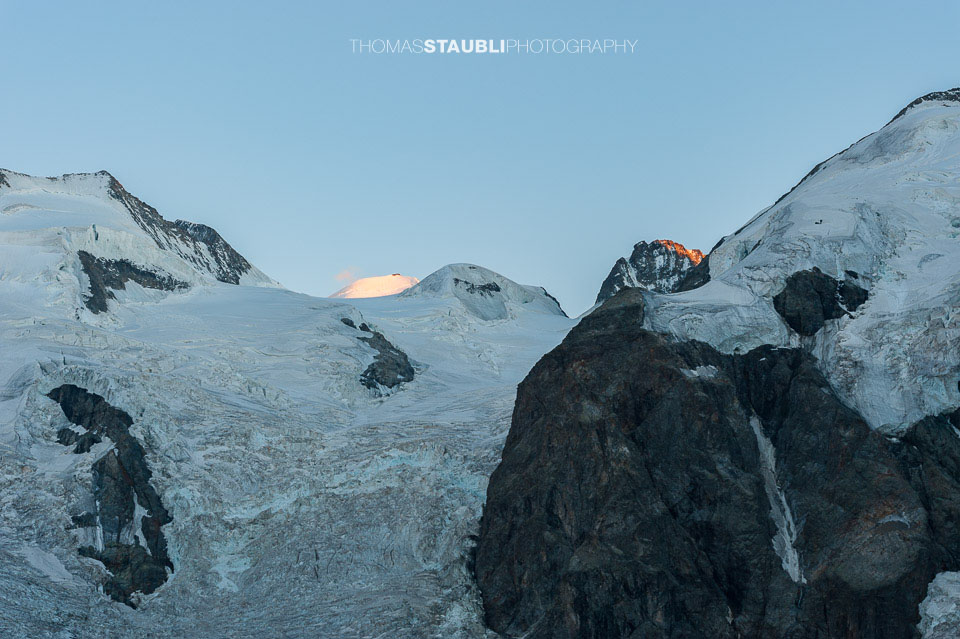 die letzen Sonnenstrahlen an der Berninagruppe