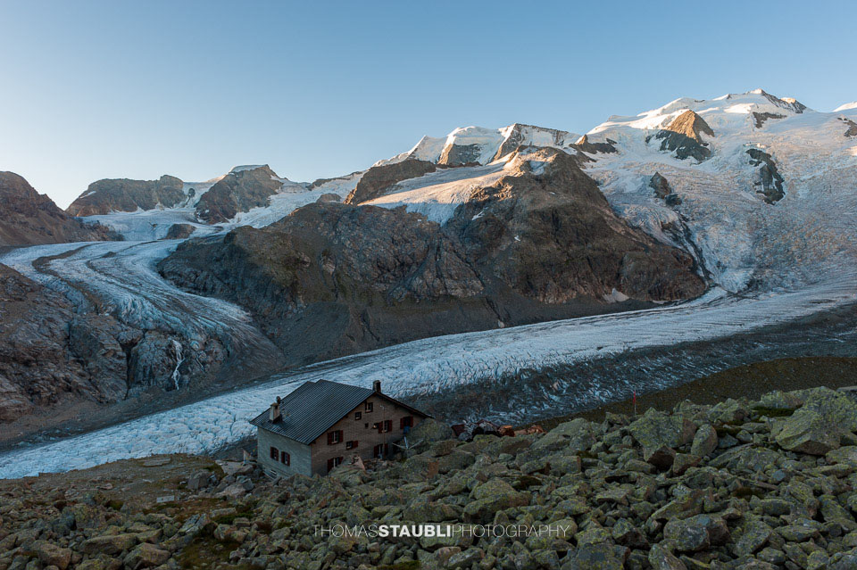 die Bovalhütte im Val Morteratsch
