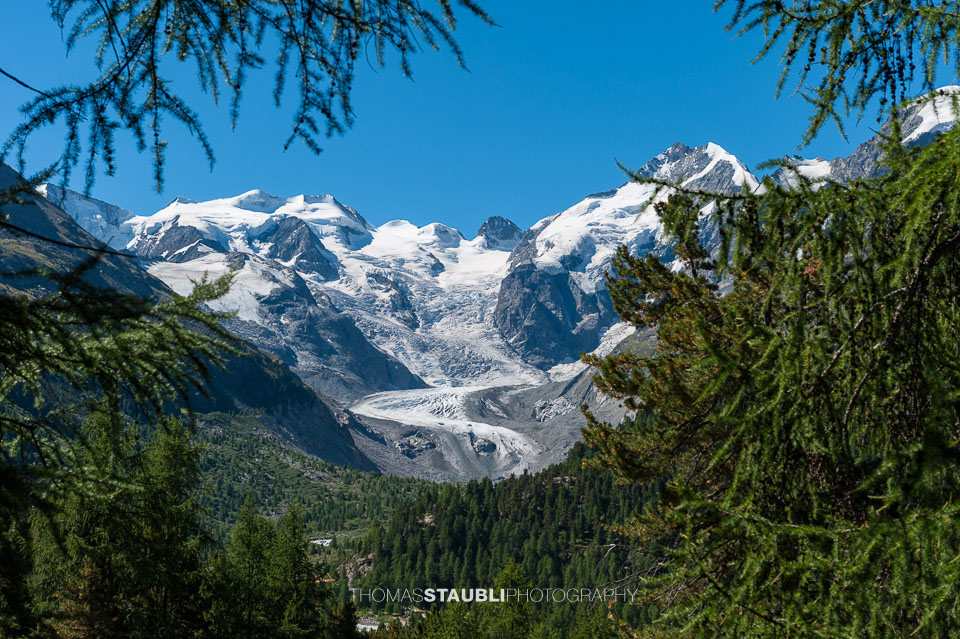 Blick zur Berninagruppe