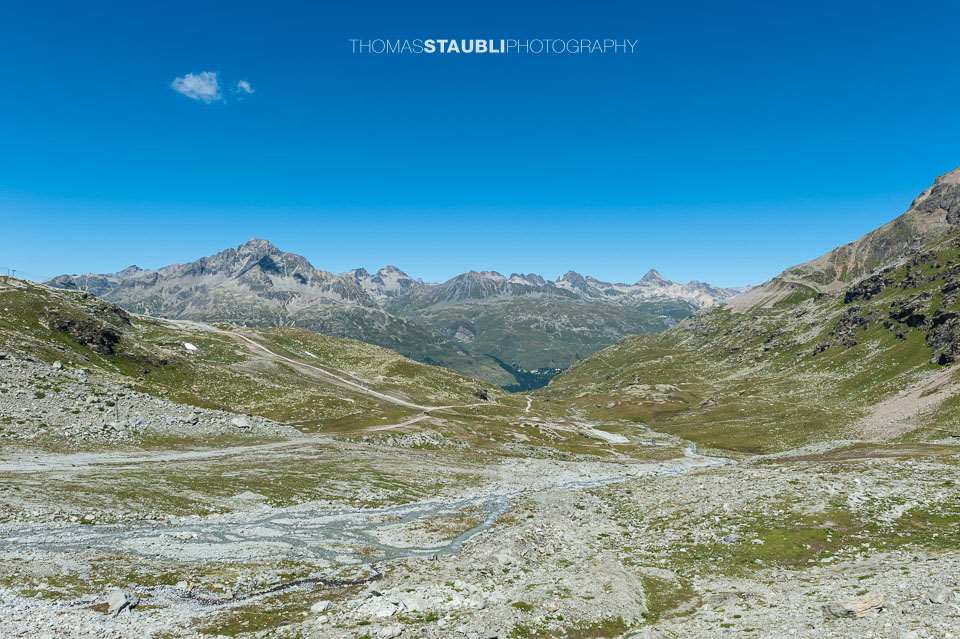 Blick zum Piz Julier, Piz Suvretta, Piz Nair, Piz Saluver u. a.