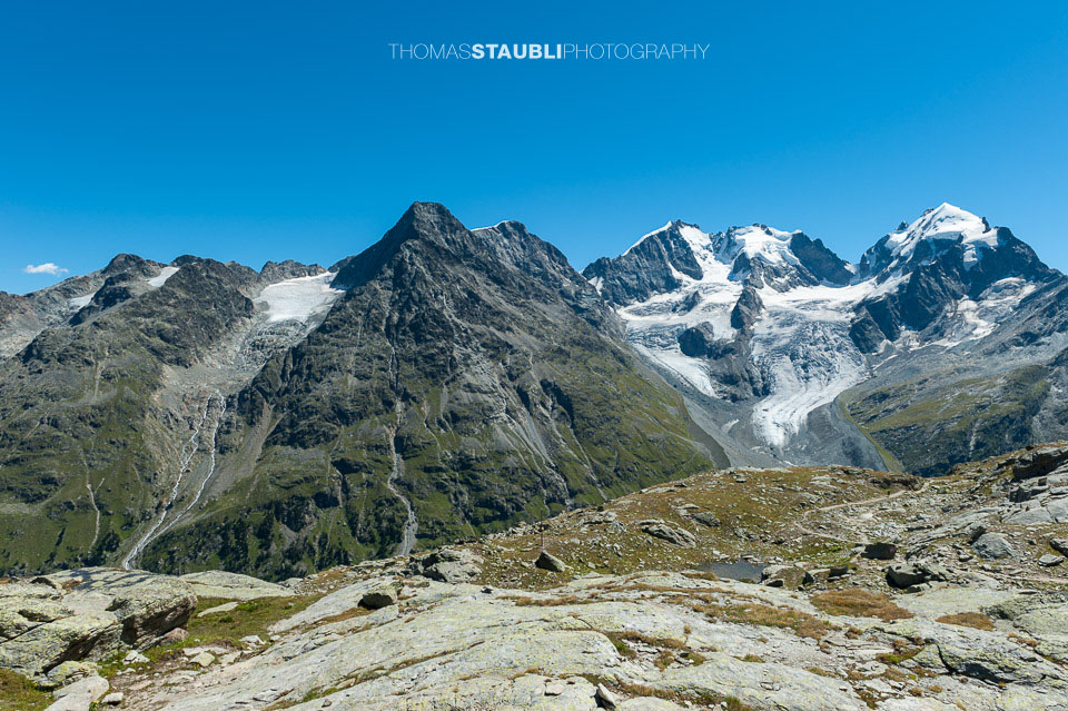 Piz Tschierva, Piz Morteratsch, Piz Bernina, Piz Scerscen, Roseg Pitschen, Piz Roseg, Schneekuppe