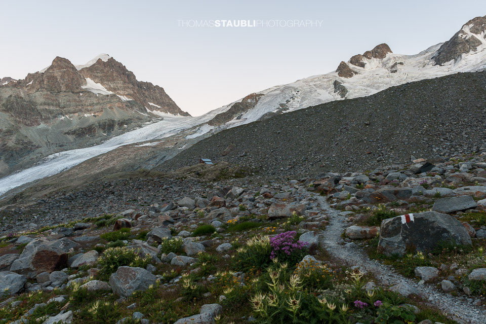 Abenddämmerung auf der Coazhütte