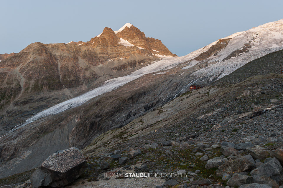 der Sellagletscher vor der imposanten Schneekuppe