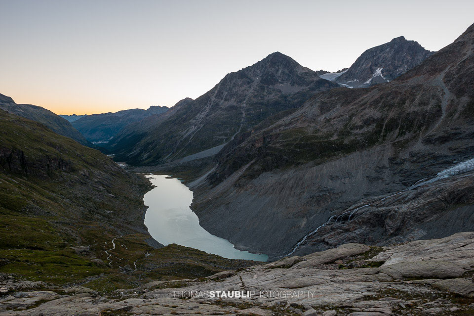 Blick von der Coazhütte Richtung Piz Tschierva im Val Roseg