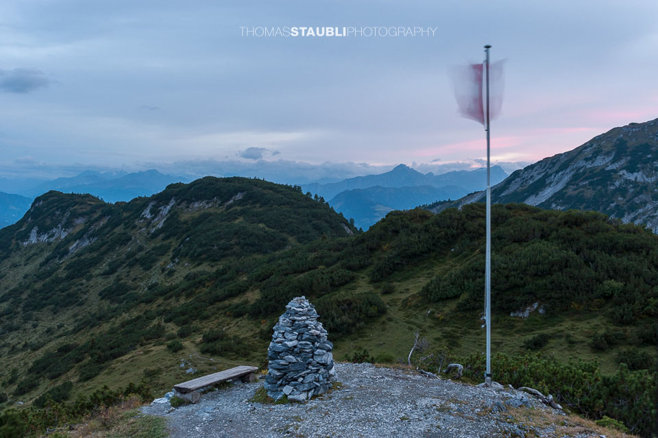 Blick von der Ringelspitzhütte zum Piz Beverin