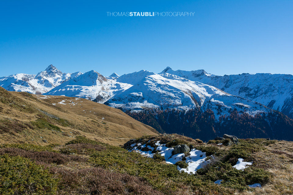 Bergpanorama vom Cuolm da Latsch
