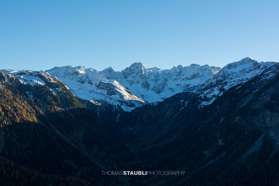 Blick zu den Albula Alpen