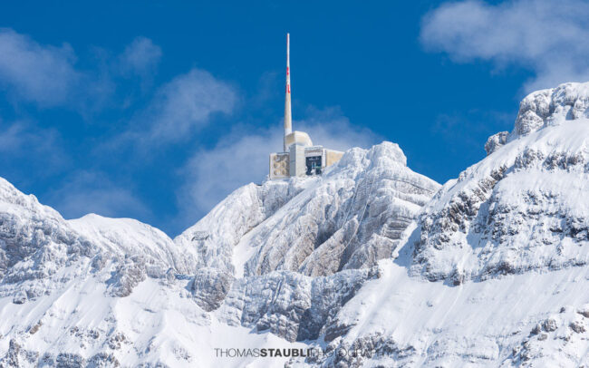 Blick zur Bergstation Säntisseilbahn