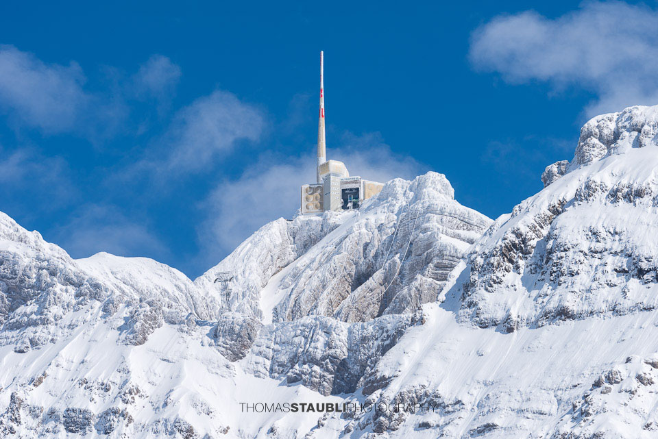Blick zur Bergstation Säntisseilbahn