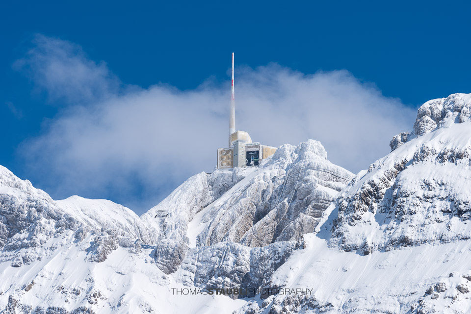 Blick zur Bergstation Säntisseilbahn