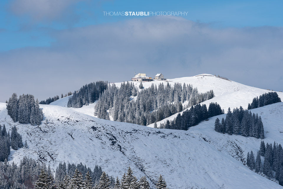Blick zum verschneiten Kronberg