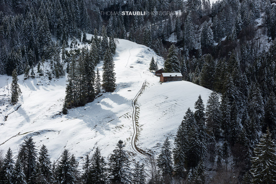 Blick zum verschneiten Grosschräzeren