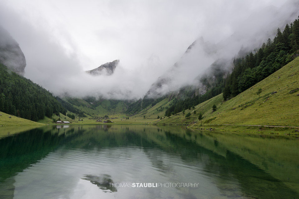 Wolkenverhangener Seealpsee