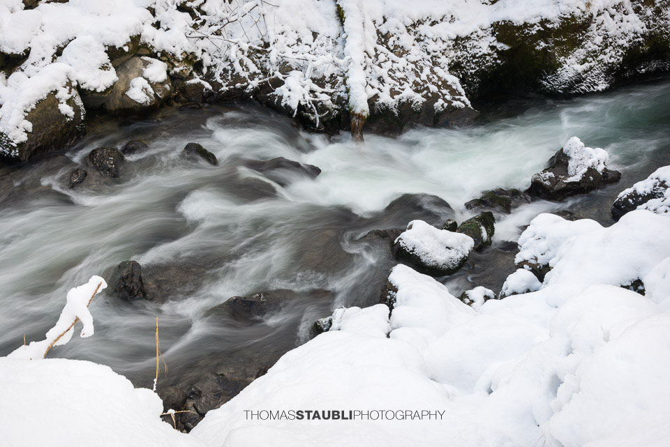 Winterimpressionen an der Thur im Toggenburg