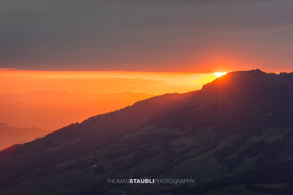 Sonnenuntergang über der Zentralschweiz