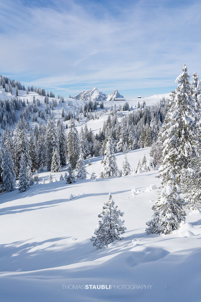 Winterlandschaft auf der Furggelen