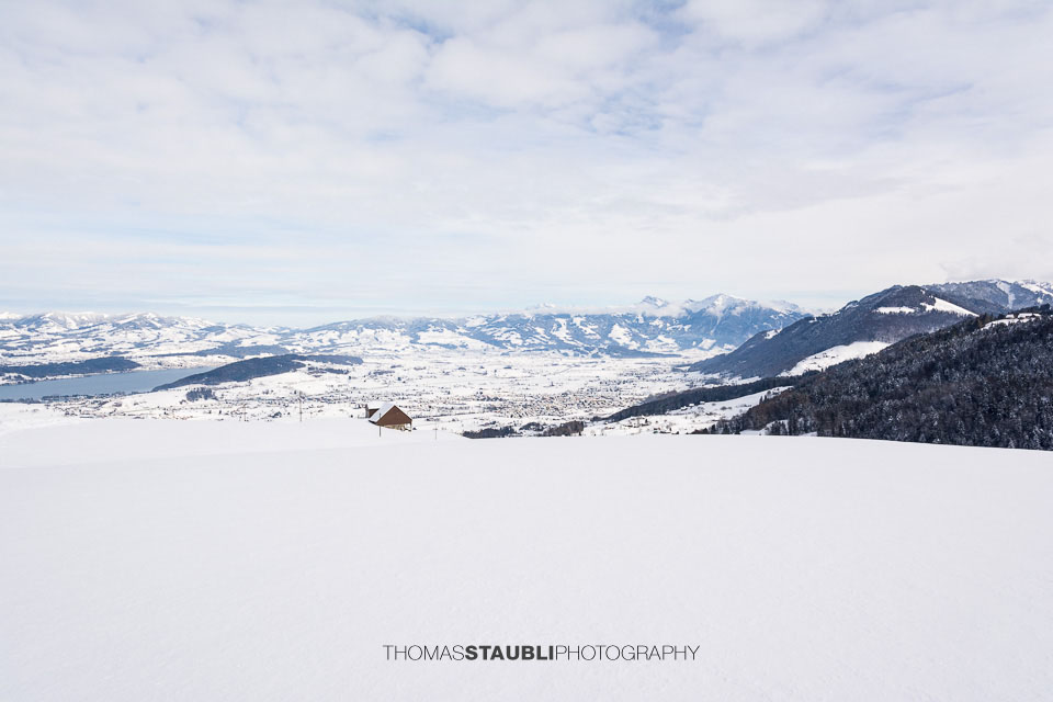 Blick in die winterliche Linthebene