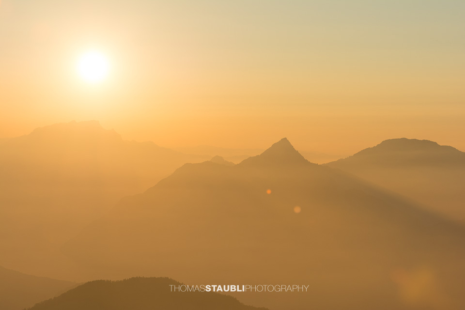 Sonnenuntergang über der Zentralschweiz