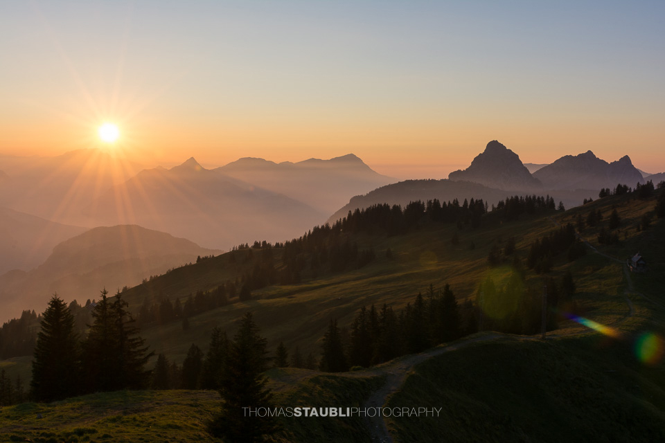 Sonnenuntergang über der Zentralschweiz