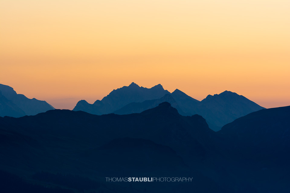 Abenddämmerung über der Zentralschweiz