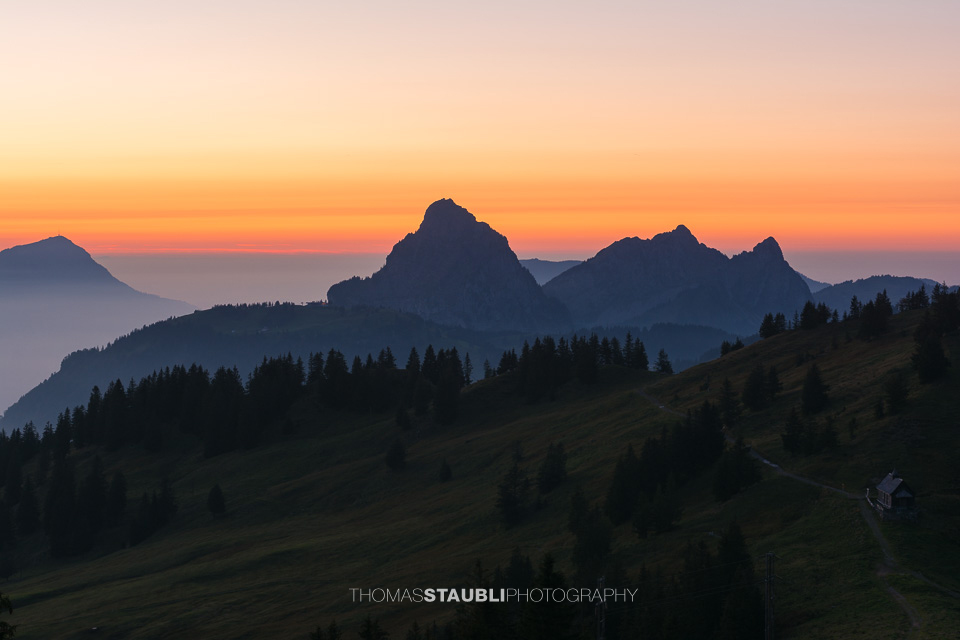 Abenddämmerung über den Mythen