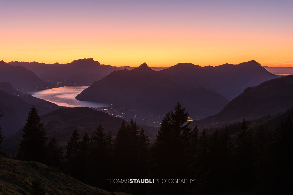 Abendglühen über der Zentralschweiz