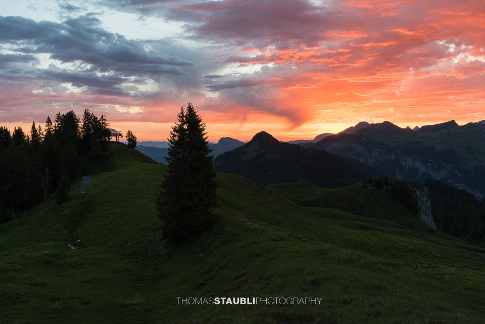 Morgenrot über dem Hoch-Ybrig