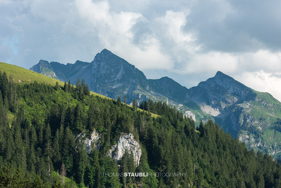 Blick zum Wyss Rössli, Diethelm und Wöndlispitz