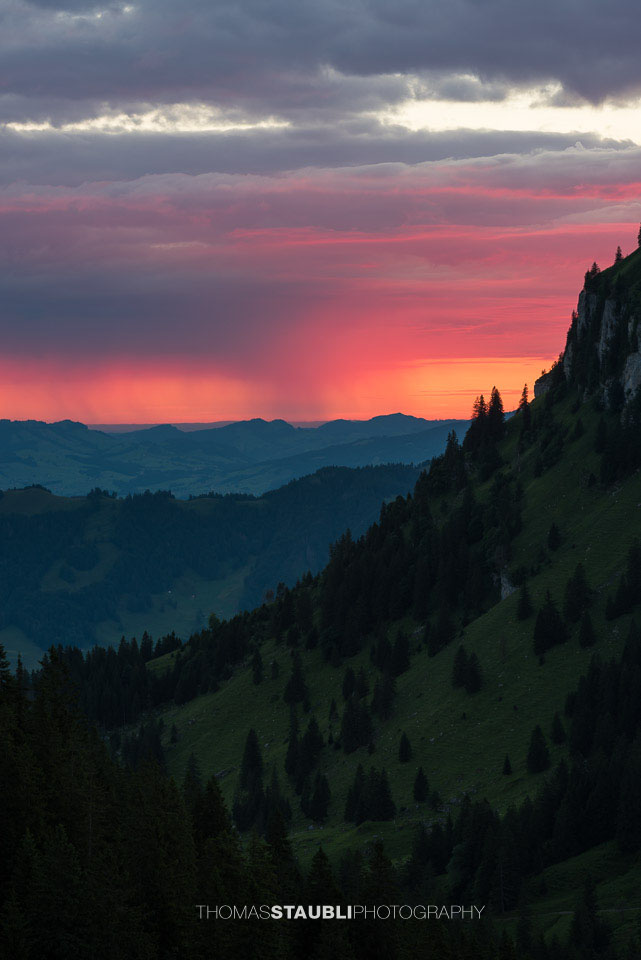 Morgenrot über den Toggenburger Alpen