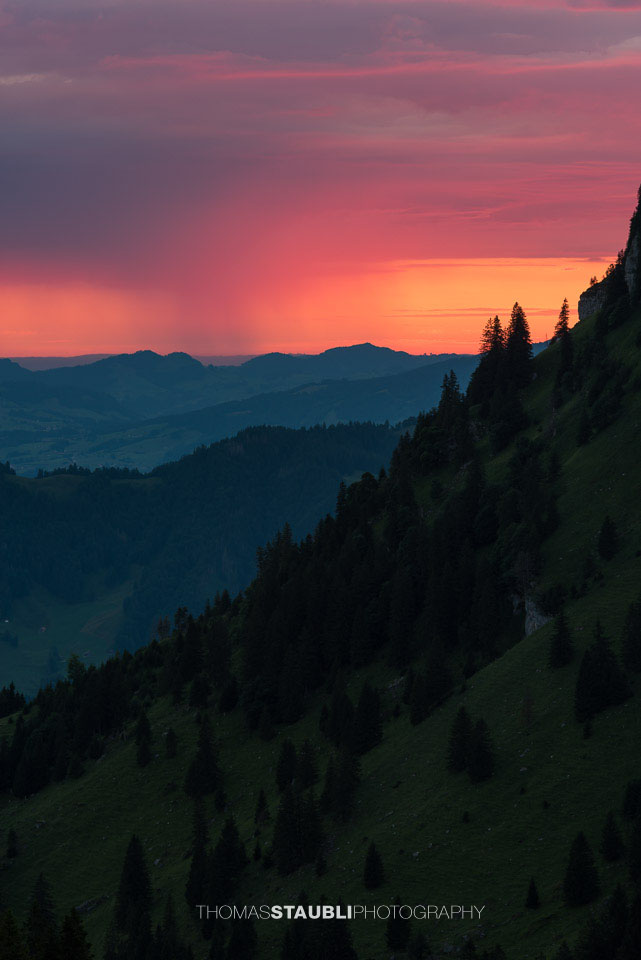 Morgenrot über den Toggenburger Alpen