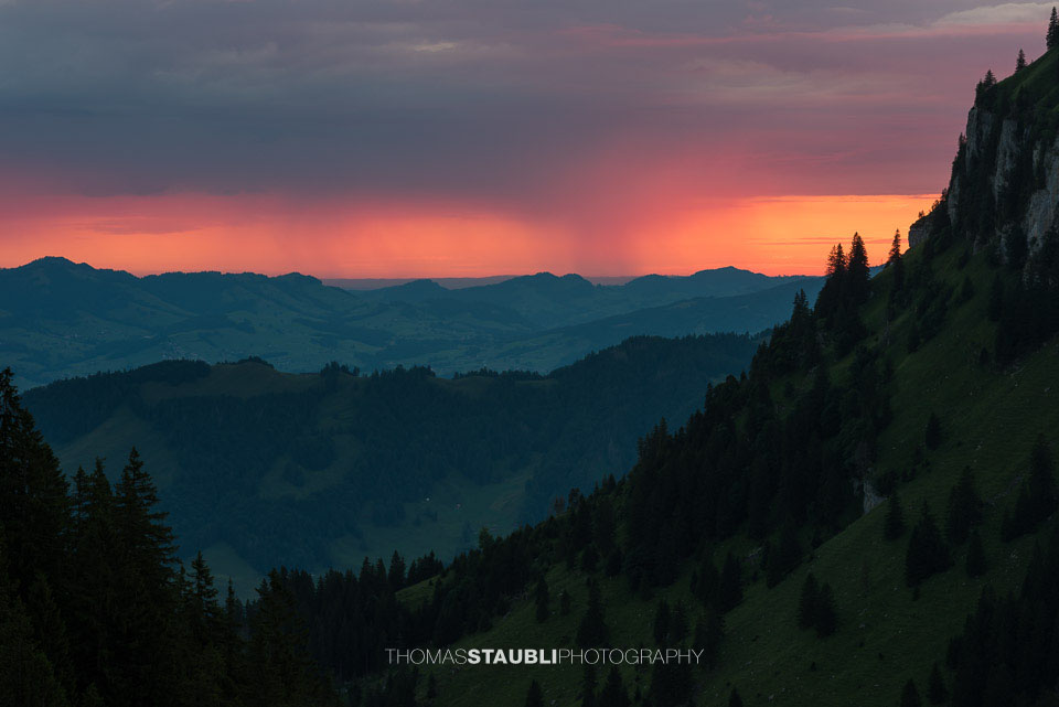Morgenrot über den Toggenburger Alpen